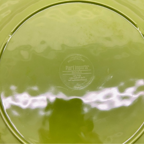 PIER 1 Carmelo Melamine Crackle Green 11” Dinner Plate Charger Set Of 4 Rustic - Picture 8 of 9